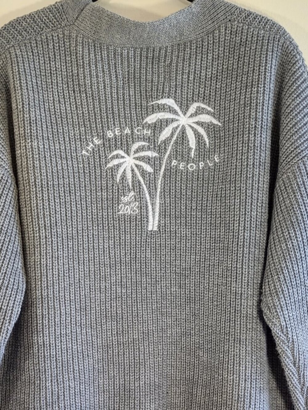 The Beach People Cardigan Sweater Palm Trees Small/XS Tropical Coastal Boho Cozy - Picture 6 of 9
